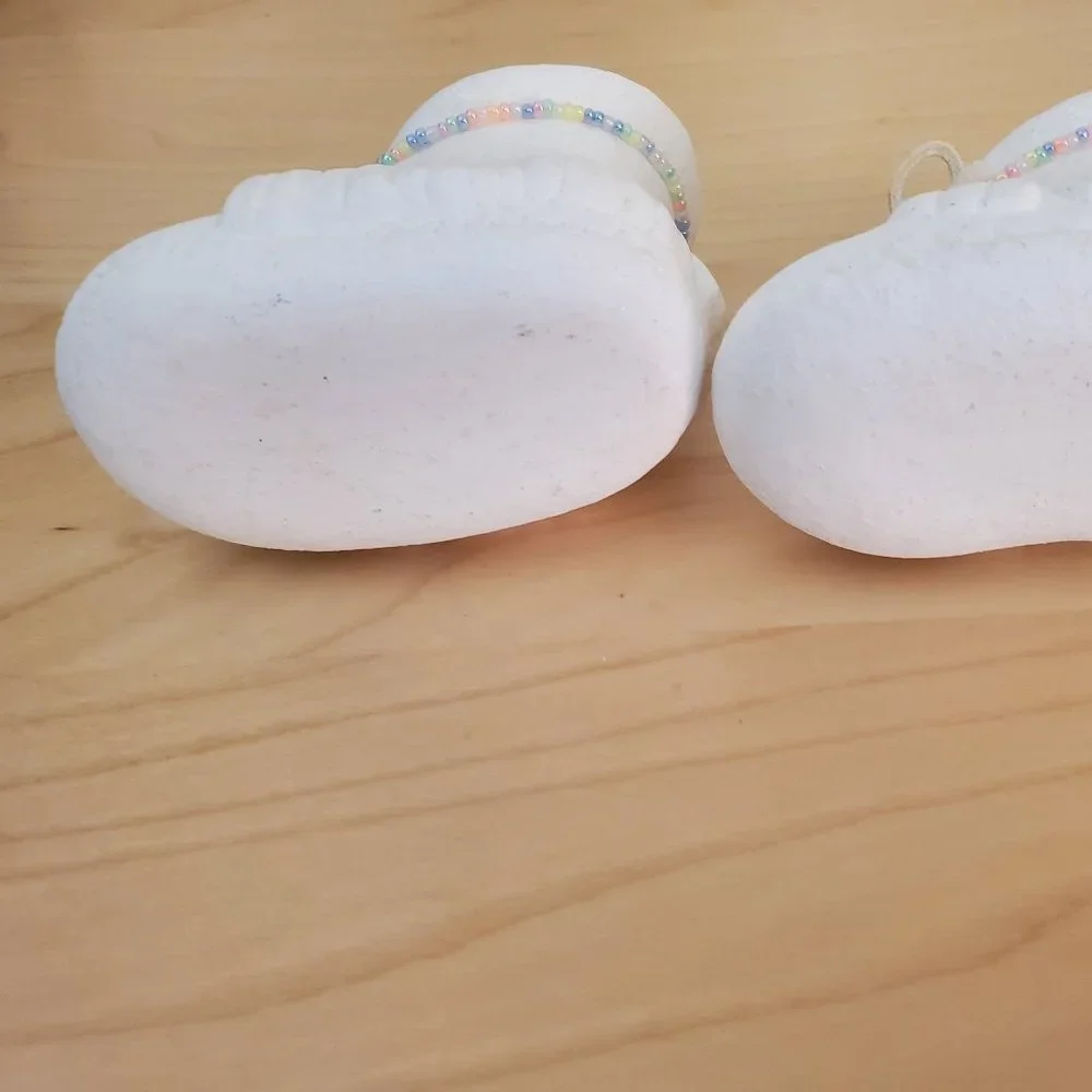 Vintage Resin Baby Shoes Figurine Decorative Shoes Lot of 2